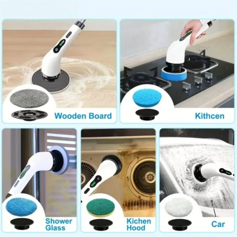 Velmora™ Electric Spin Scrubber Pro – Cordless Deep Cleaning Brush For Bathroom & Kitchen