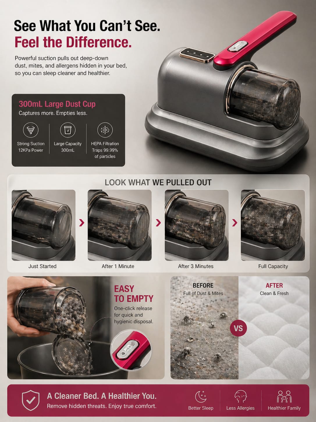 Velmora™ UV Anti-Mite Mattress Vacuum Cleaner
