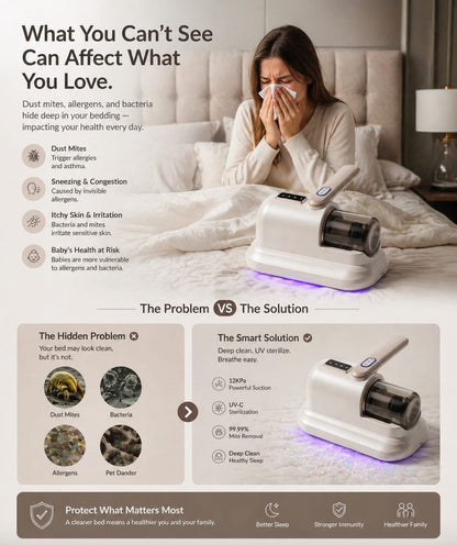 Velmora™ UV Anti-Mite Mattress Vacuum Cleaner