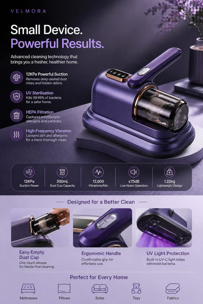 Velmora™ UV Anti-Mite Mattress Vacuum Cleaner