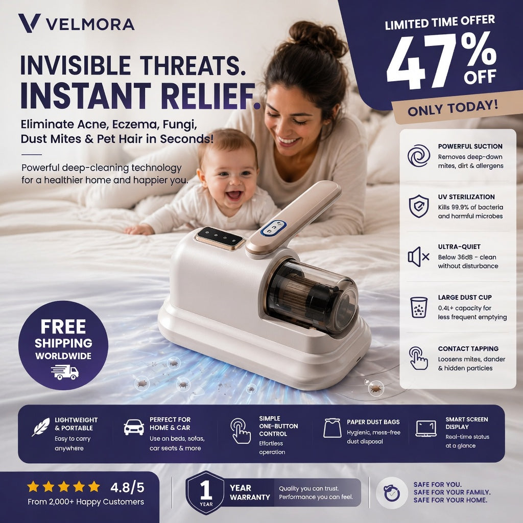 Velmora™ UV Anti-Mite Mattress Vacuum Cleaner