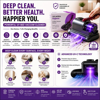 Velmora™ UV Anti-Mite Mattress Vacuum Cleaner